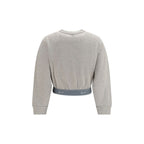 Cropped Cotton Crew Sweatshirt