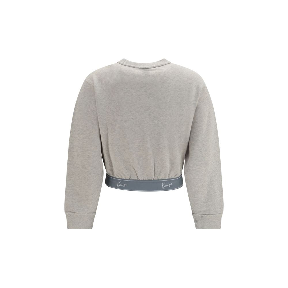 Cropped Cotton Crew Sweatshirt