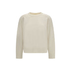 White Merino Wool and Cashmere Blend Sweatshirt