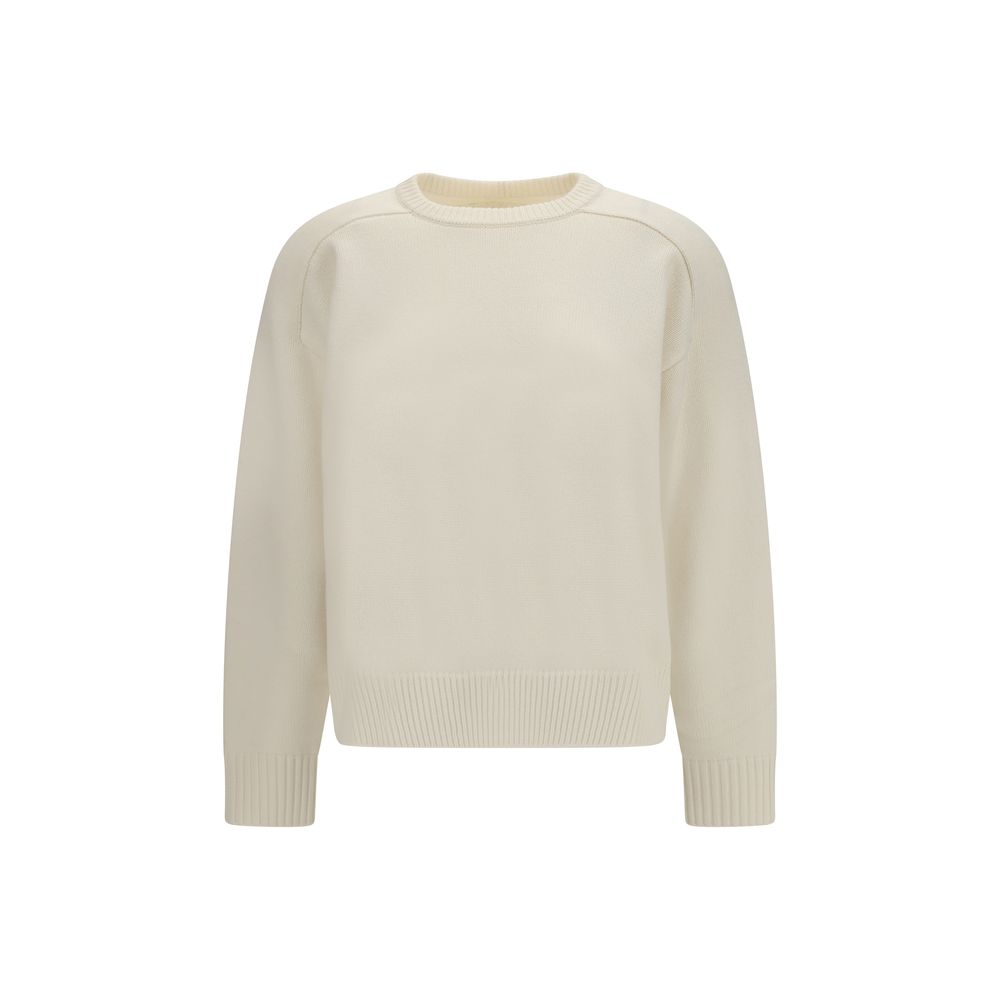 White Merino Wool and Cashmere Blend Sweatshirt