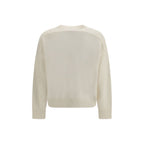 White Merino Wool and Cashmere Blend Sweatshirt