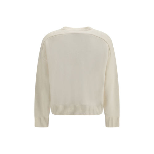 White Merino Wool and Cashmere Blend Sweatshirt