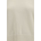 White Merino Wool and Cashmere Blend Sweatshirt