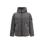 Metal Nylon Hooded Down Jacket
