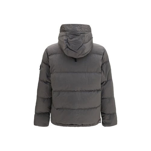 Metal Nylon Hooded Down Jacket