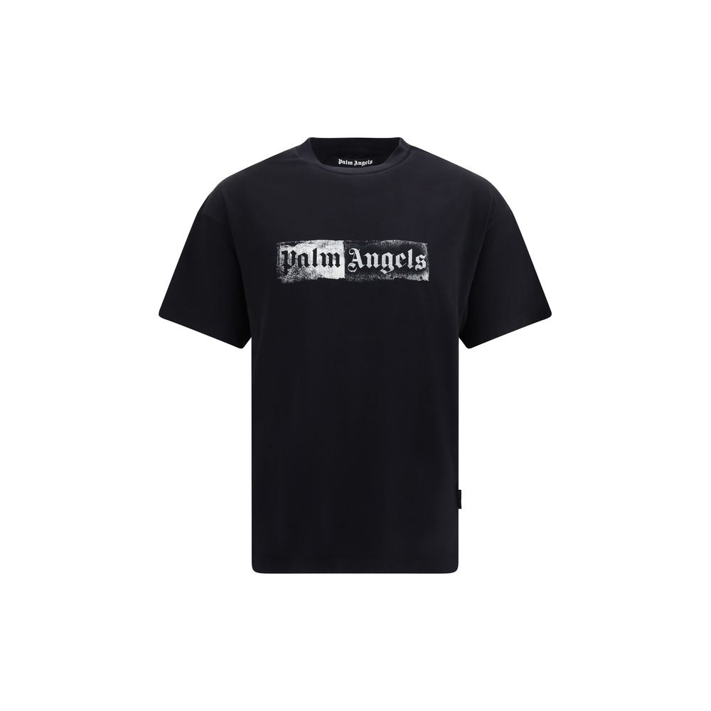 Black Cotton Stamp Logo Tee