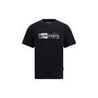 Black Cotton Stamp Logo Tee