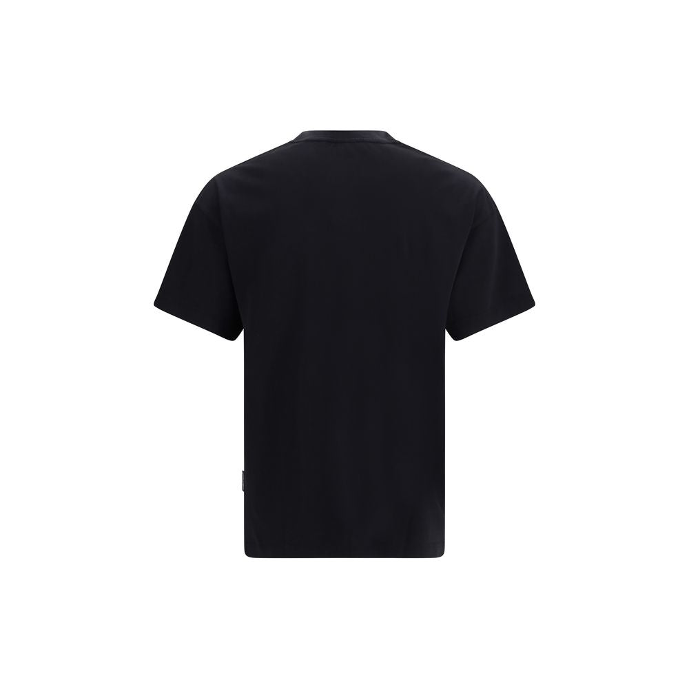 Black Cotton Stamp Logo Tee