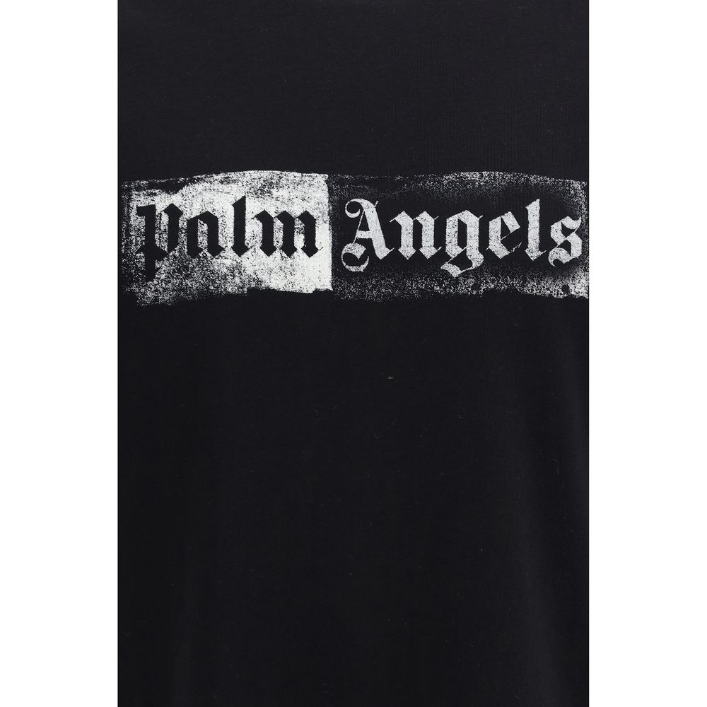 Black Cotton Stamp Logo Tee
