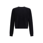 Black Alpaca Wool Crewneck Sweater