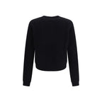 Black Alpaca Wool Crewneck Sweater