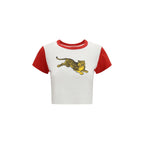 Jumping Tiger Cropped Cotton T-Shirt