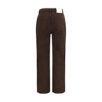 Brown Cotton Straight-Leg Jeans