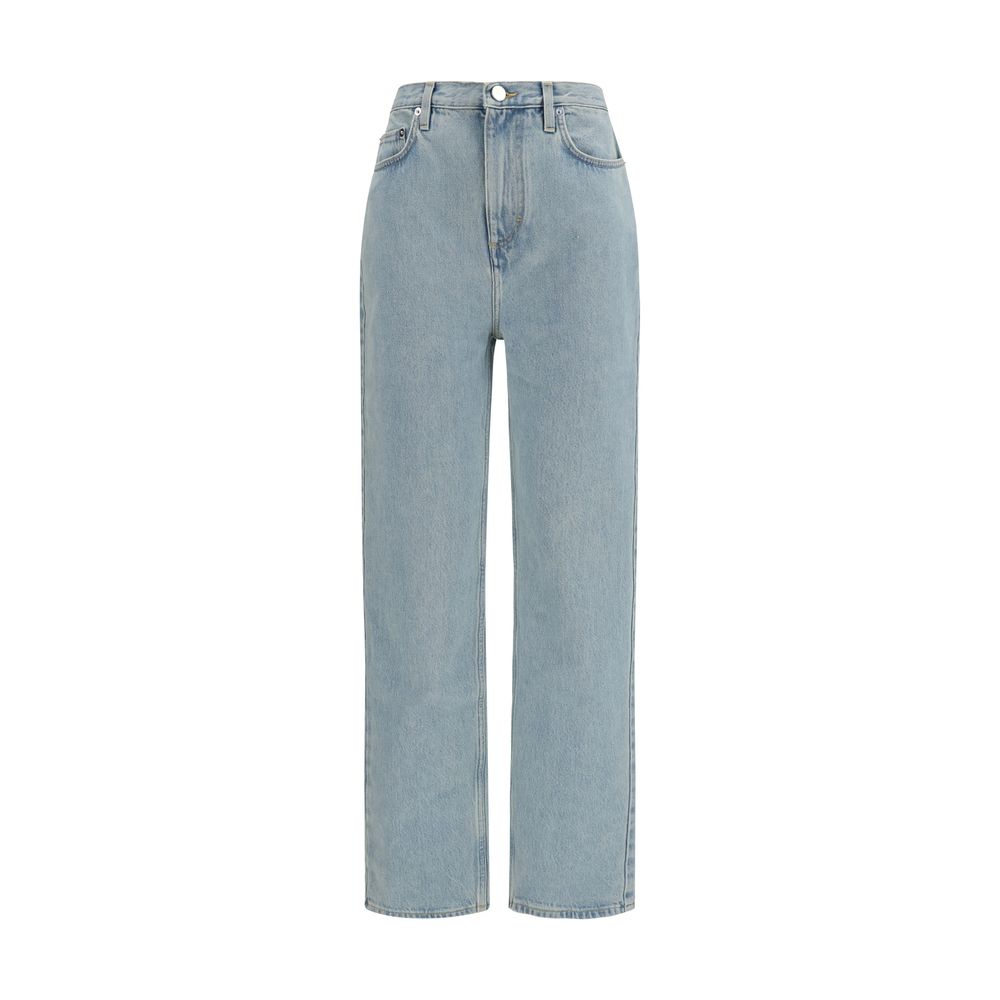 Blue Organic Cotton Straight-Leg Jeans