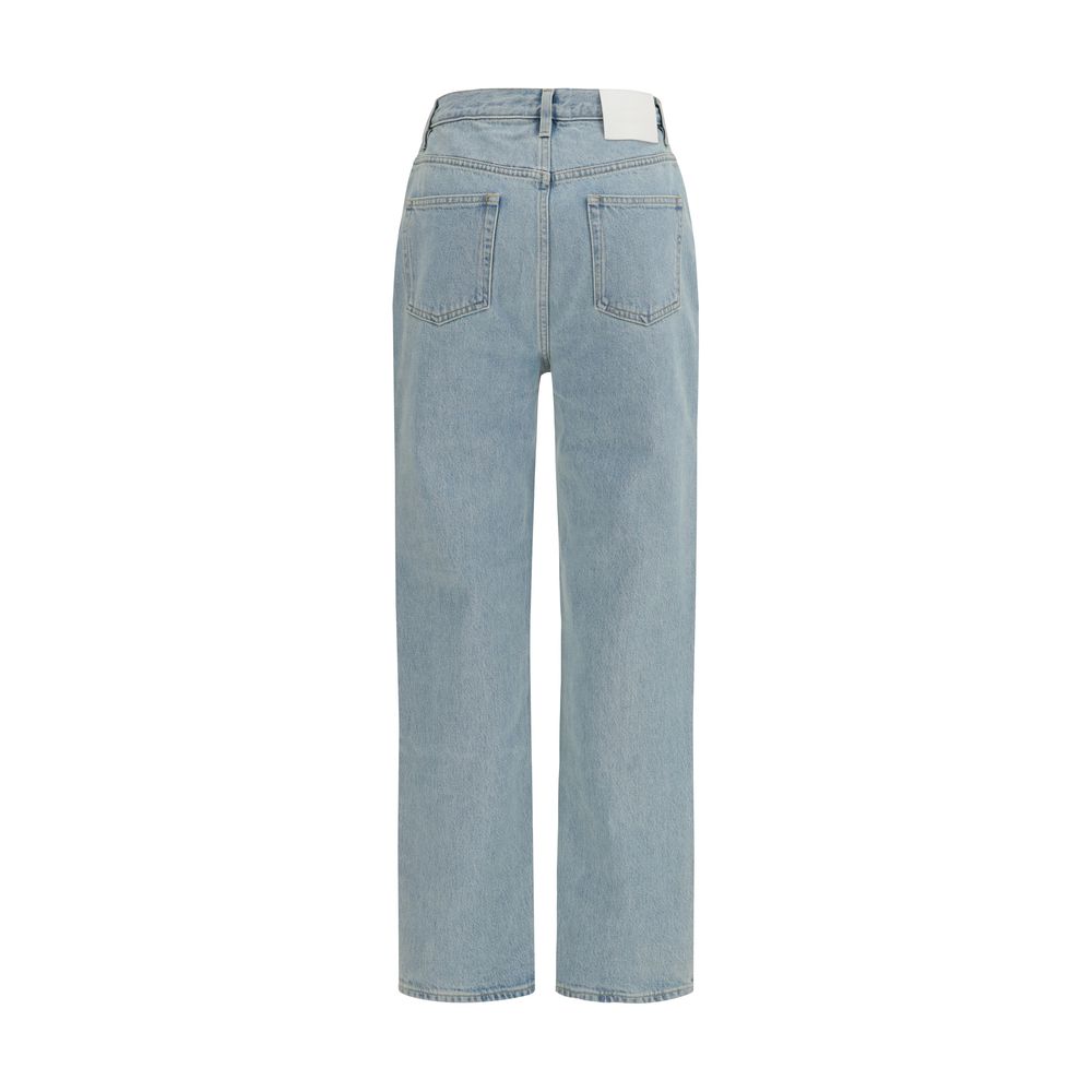 Blue Organic Cotton Straight-Leg Jeans