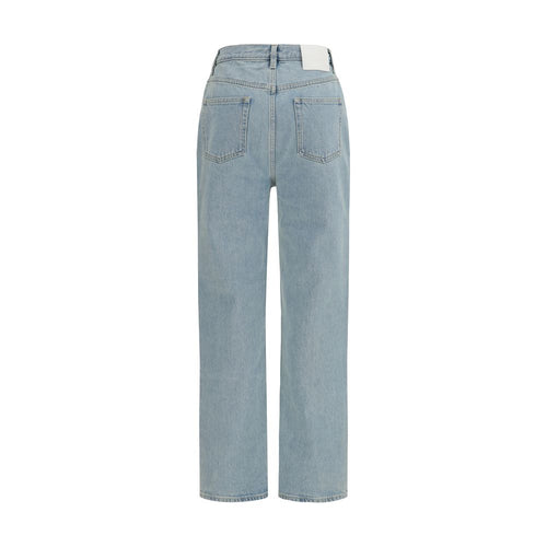 Blue Organic Cotton Straight-Leg Jeans