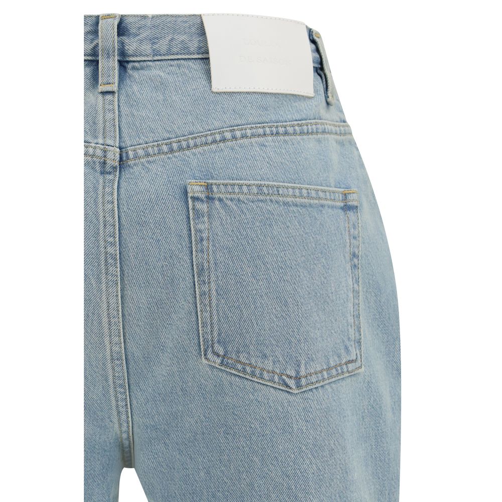 Blue Organic Cotton Straight-Leg Jeans
