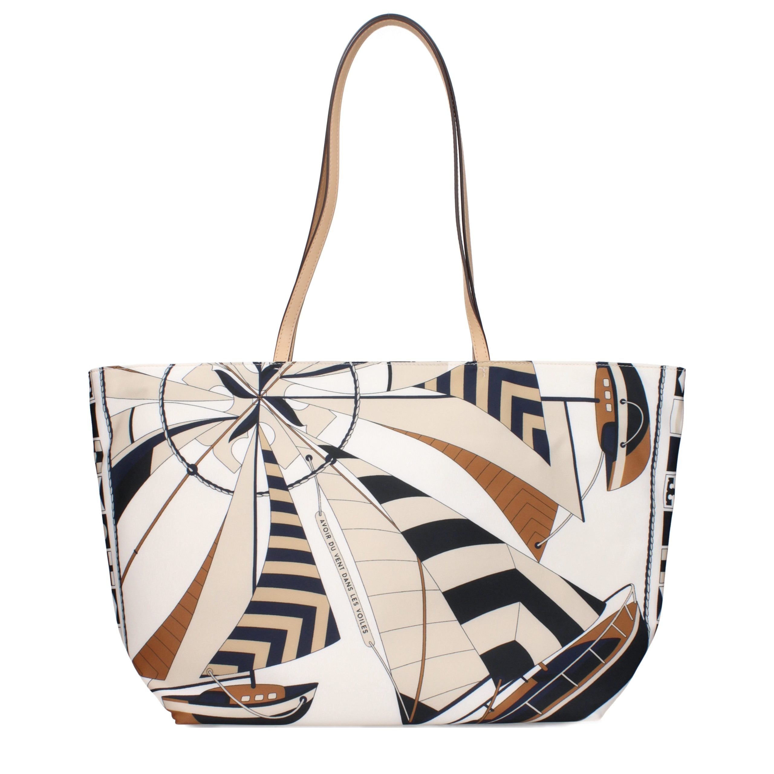 Beige Fabric Crossbody