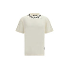 Beige Cotton Logo Crewneck T-Shirt
