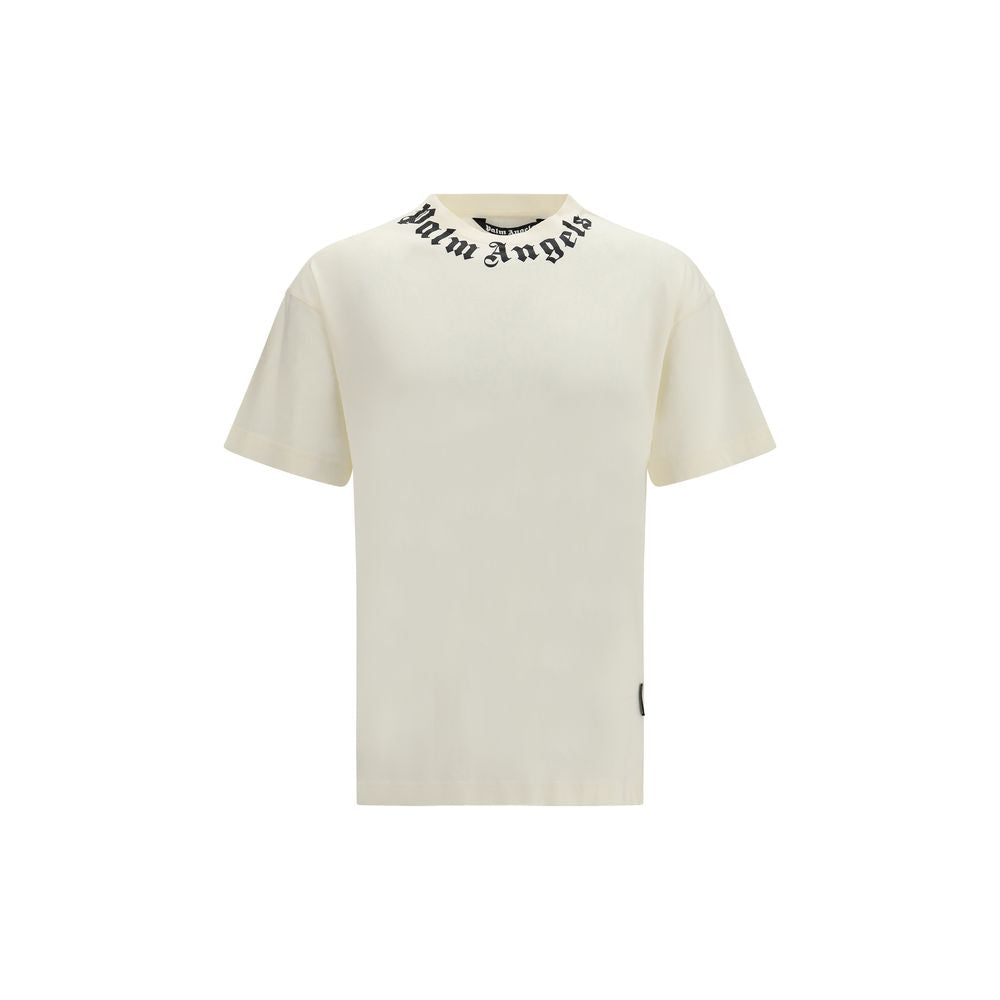 Beige Cotton Logo Crewneck T-Shirt