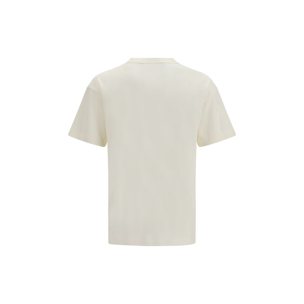 Beige Cotton Logo Crewneck T-Shirt