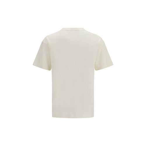 Beige Cotton Logo Crewneck T-Shirt