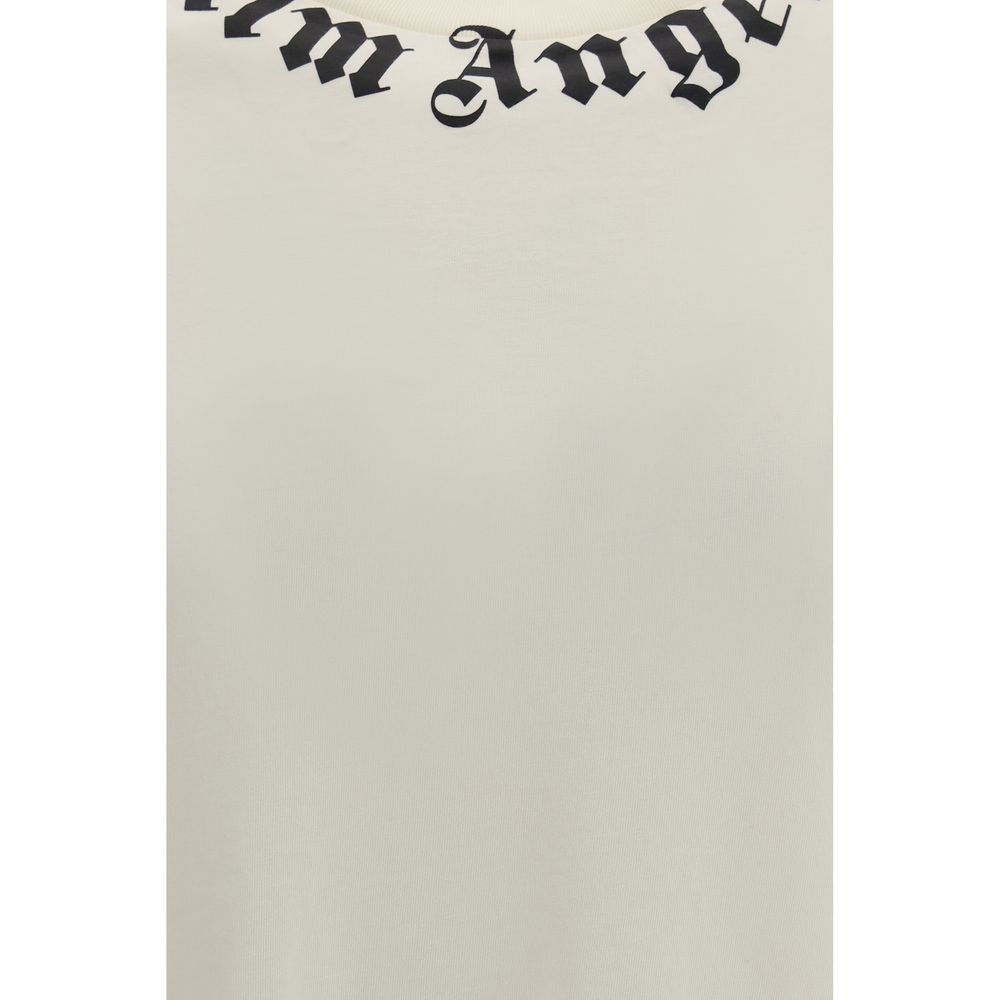 Beige Cotton Logo Crewneck T-Shirt