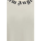 Beige Cotton Logo Crewneck T-Shirt