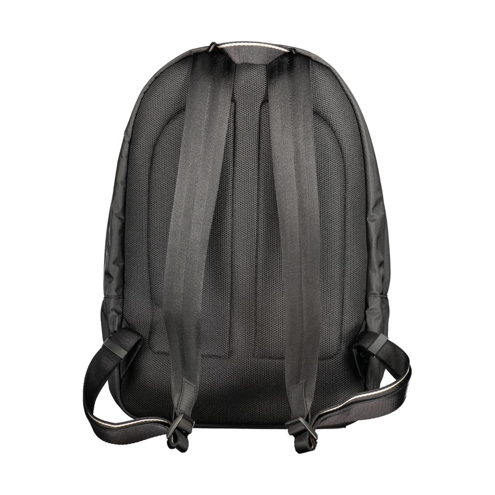 Sleek Black Polyester Backpack