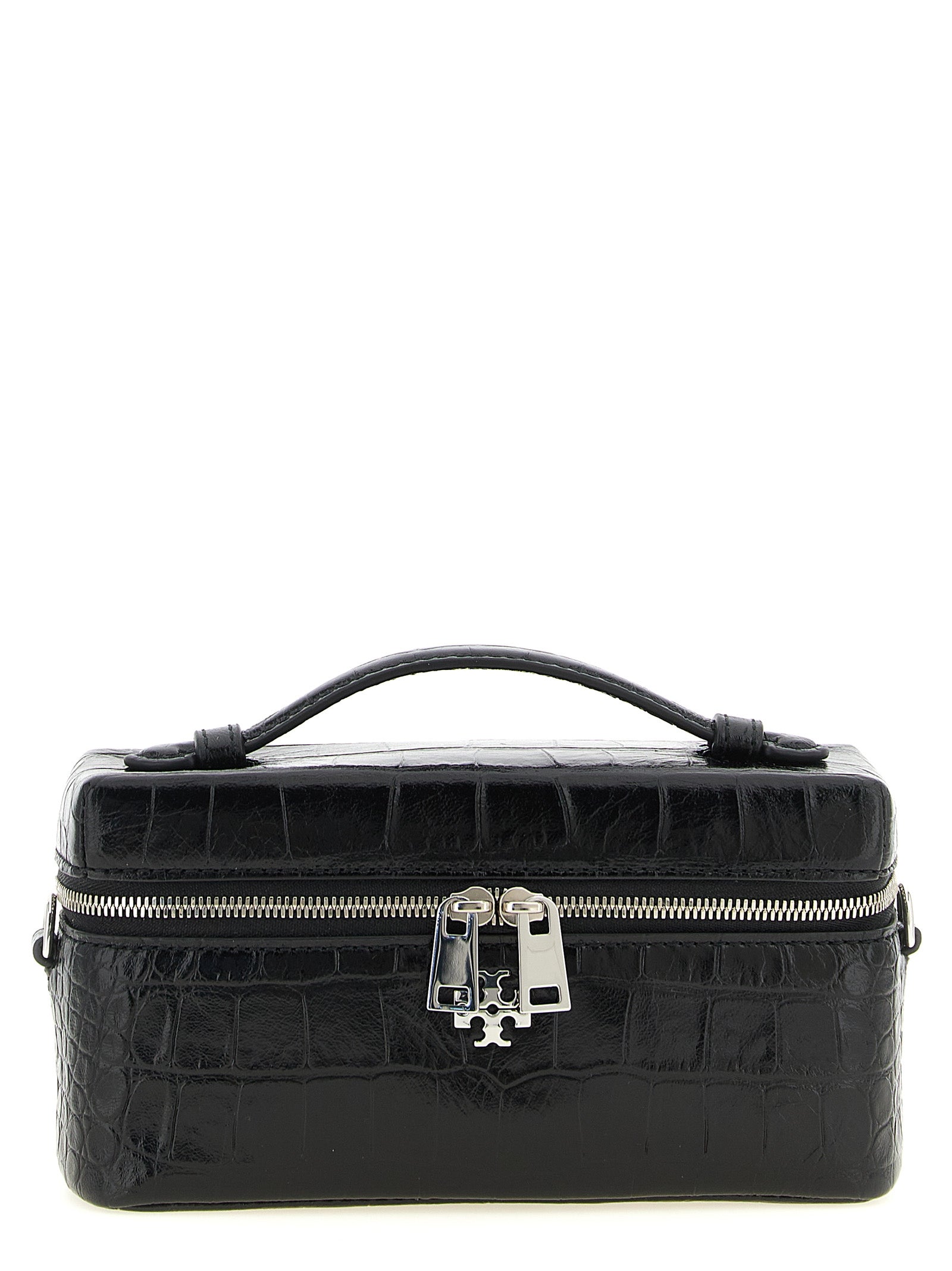 Black Lamb Leather Charlie Crossbody Bag
