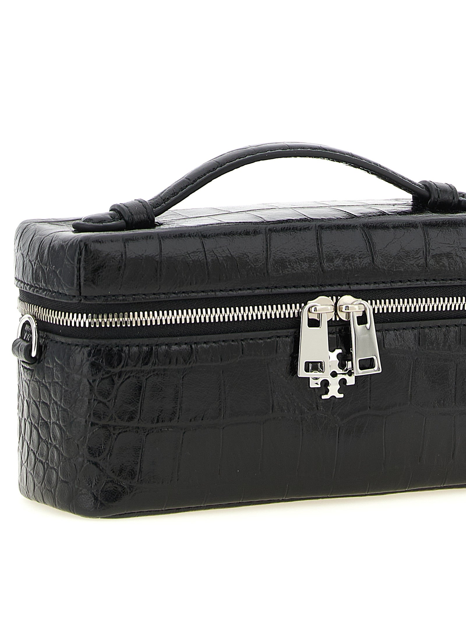 Black Lamb Leather Charlie Crossbody Bag