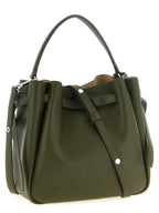 Hammered Leather Olive Green Romy Bucket Bag