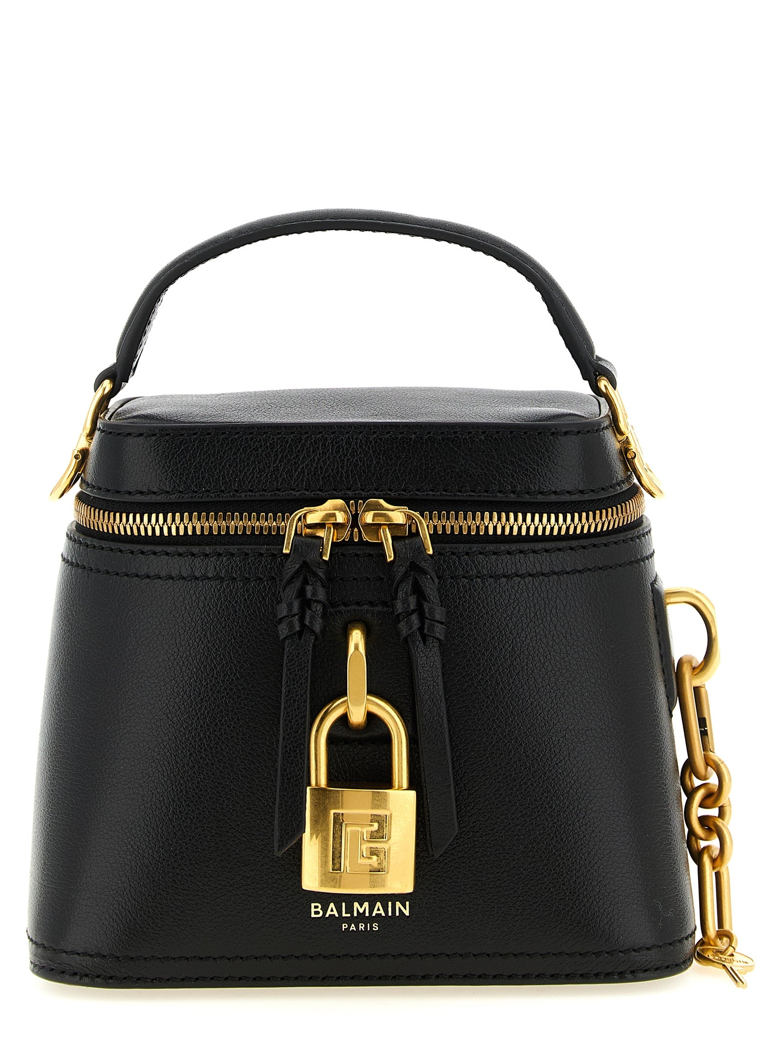 Black Buffalo Leather Pulse Vanity Handbag