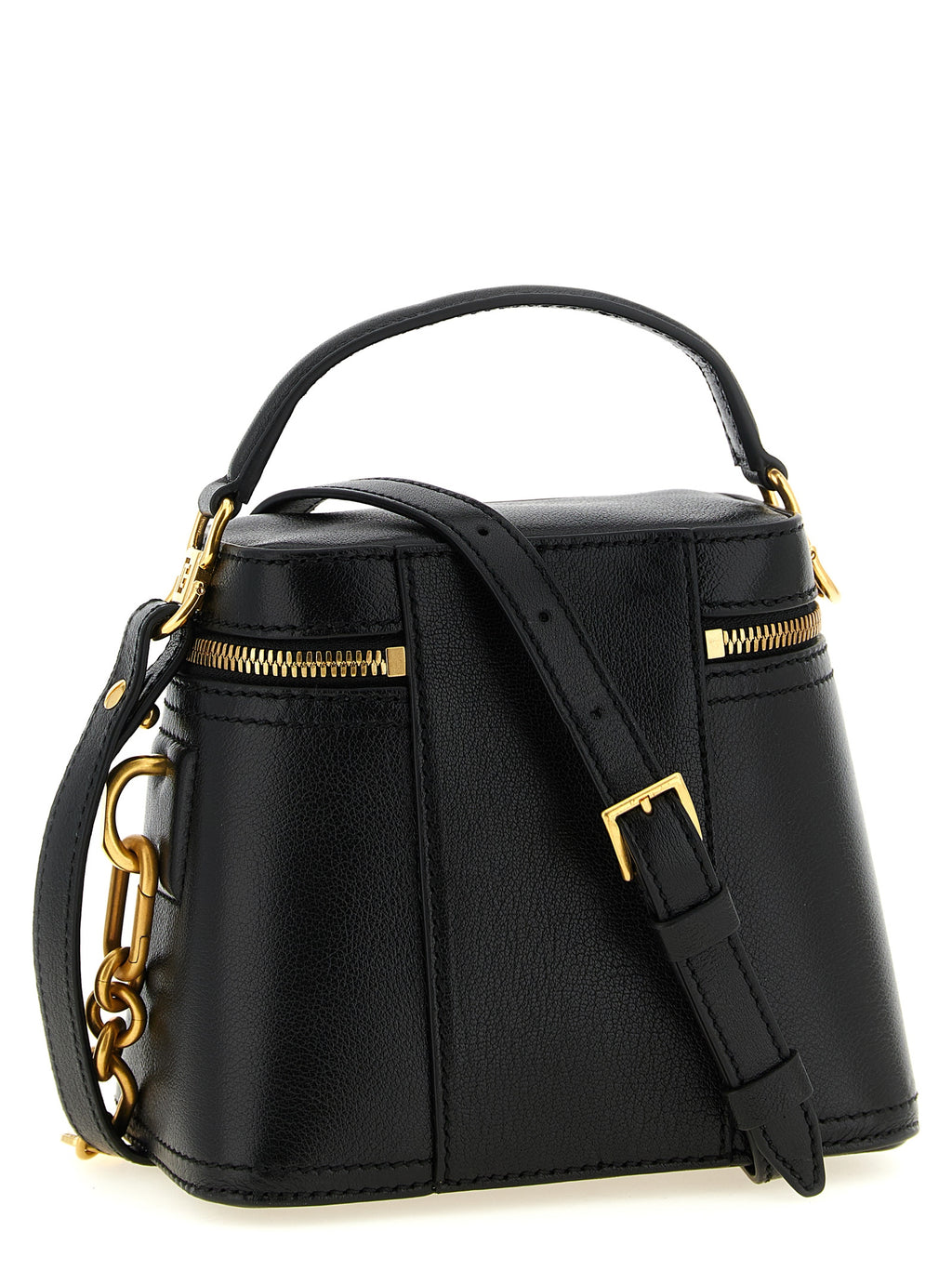 Black Buffalo Leather Pulse Vanity Handbag