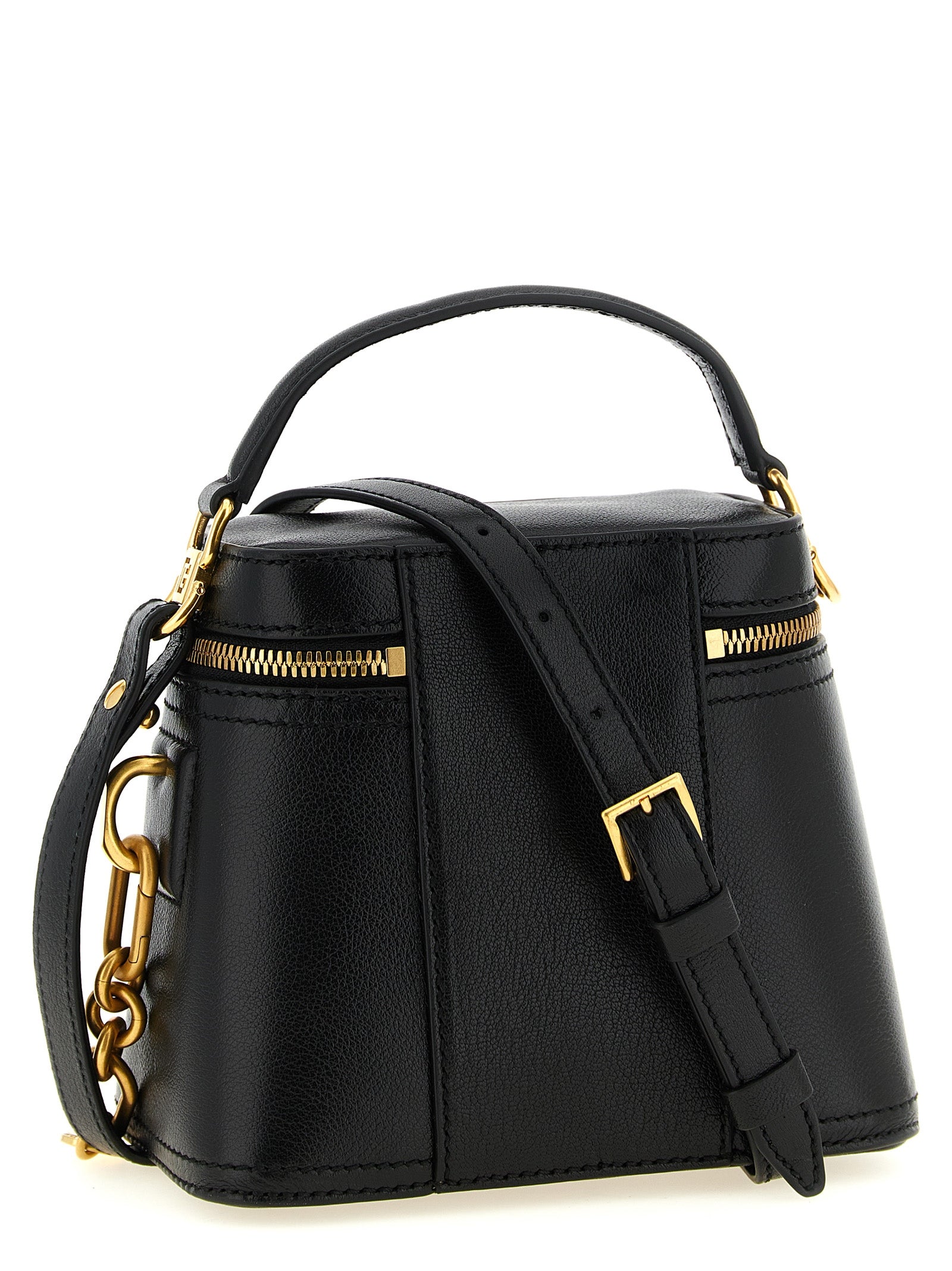 Black Buffalo Leather Pulse Vanity Handbag