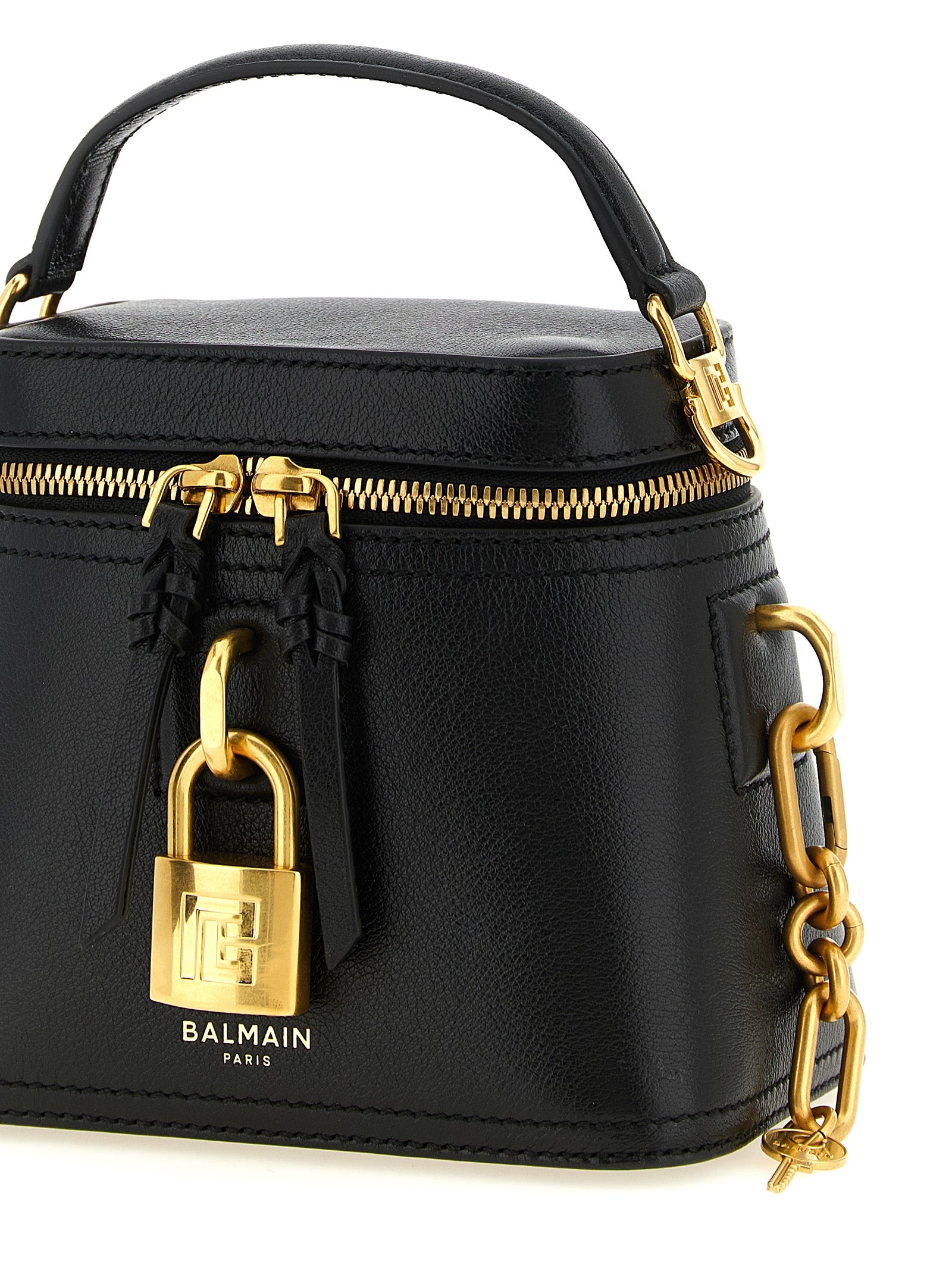 Black Buffalo Leather Pulse Vanity Handbag