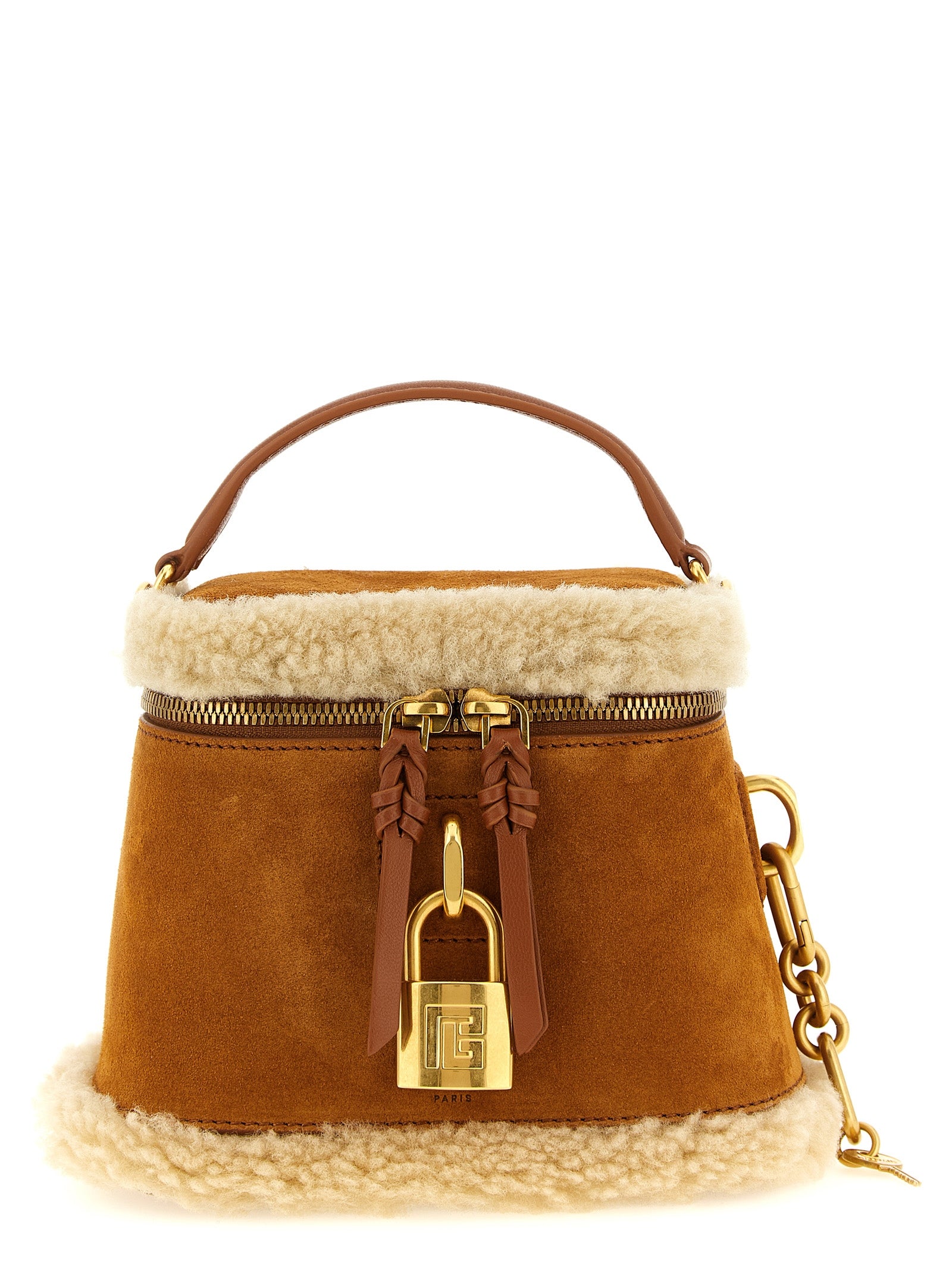 Brown Calfskin Pulse Vanity Handbag