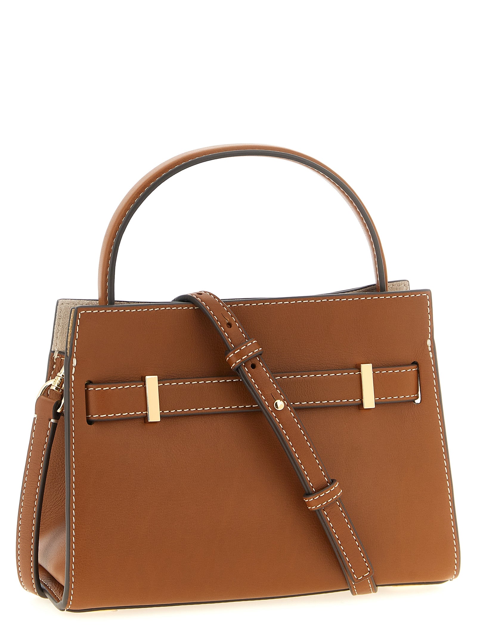 Petite Brown Cowhide Lee Radziwill Double Bag