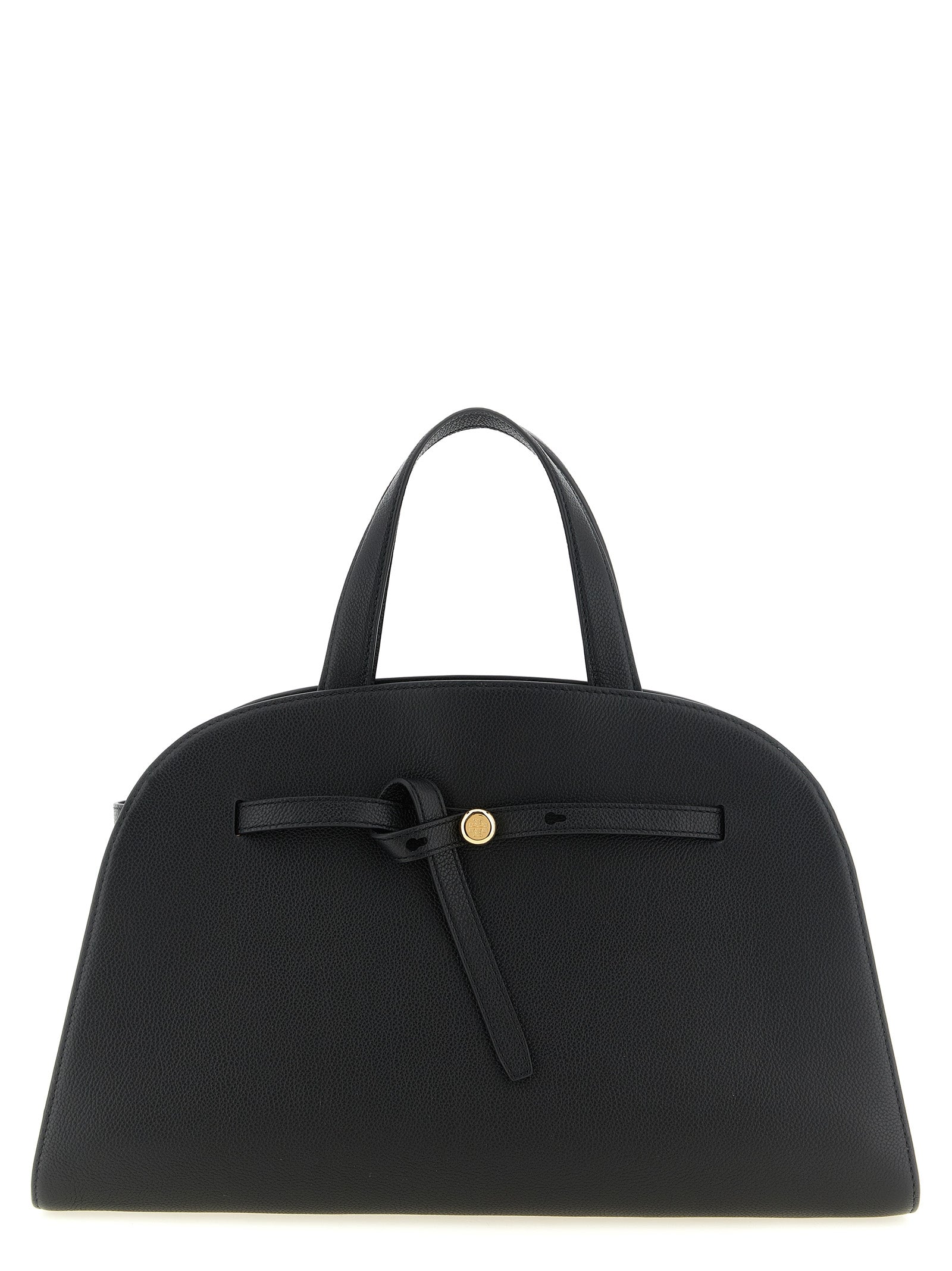 Black Hammered Cowhide Romy Trunk Bag