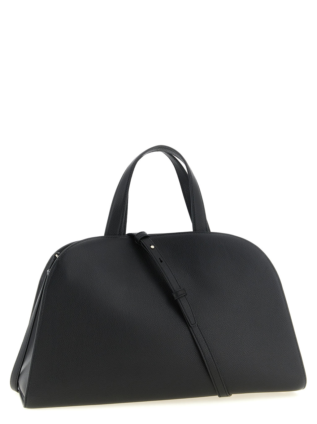 Black Hammered Cowhide Romy Trunk Bag