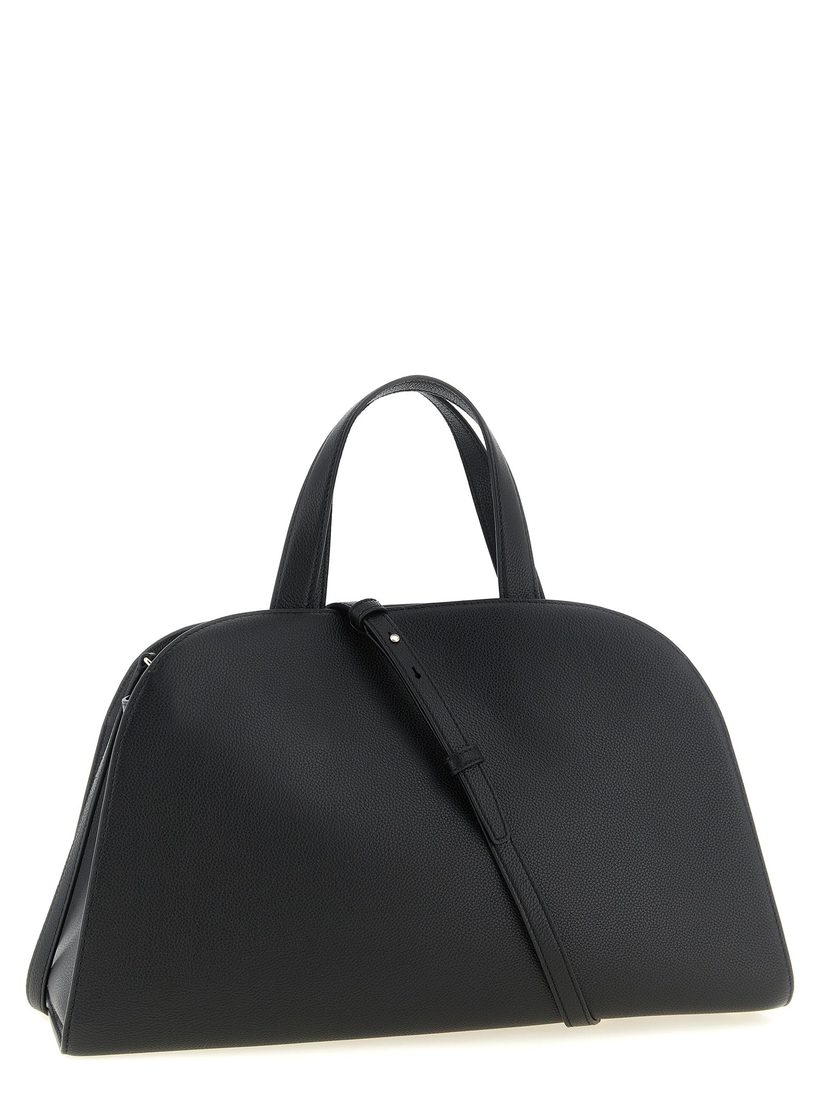Black Hammered Cowhide Romy Trunk Bag