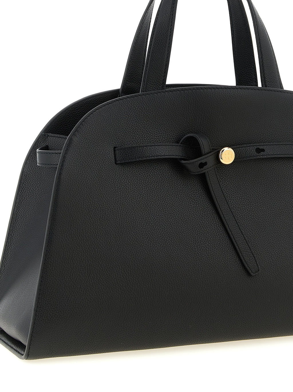 Black Hammered Cowhide Romy Trunk Bag