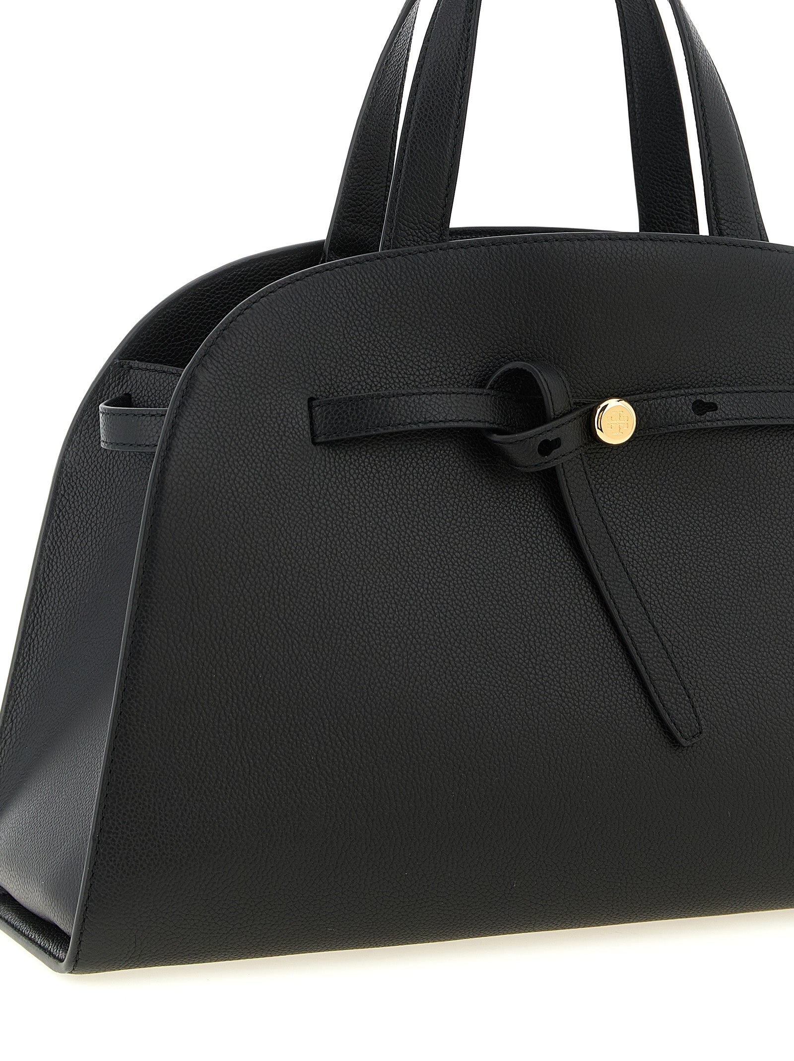 Black Hammered Cowhide Romy Trunk Bag