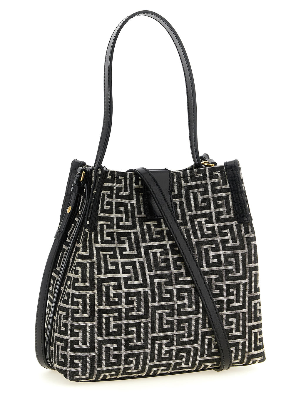 Bicolor Cotton Release Bucket Bag