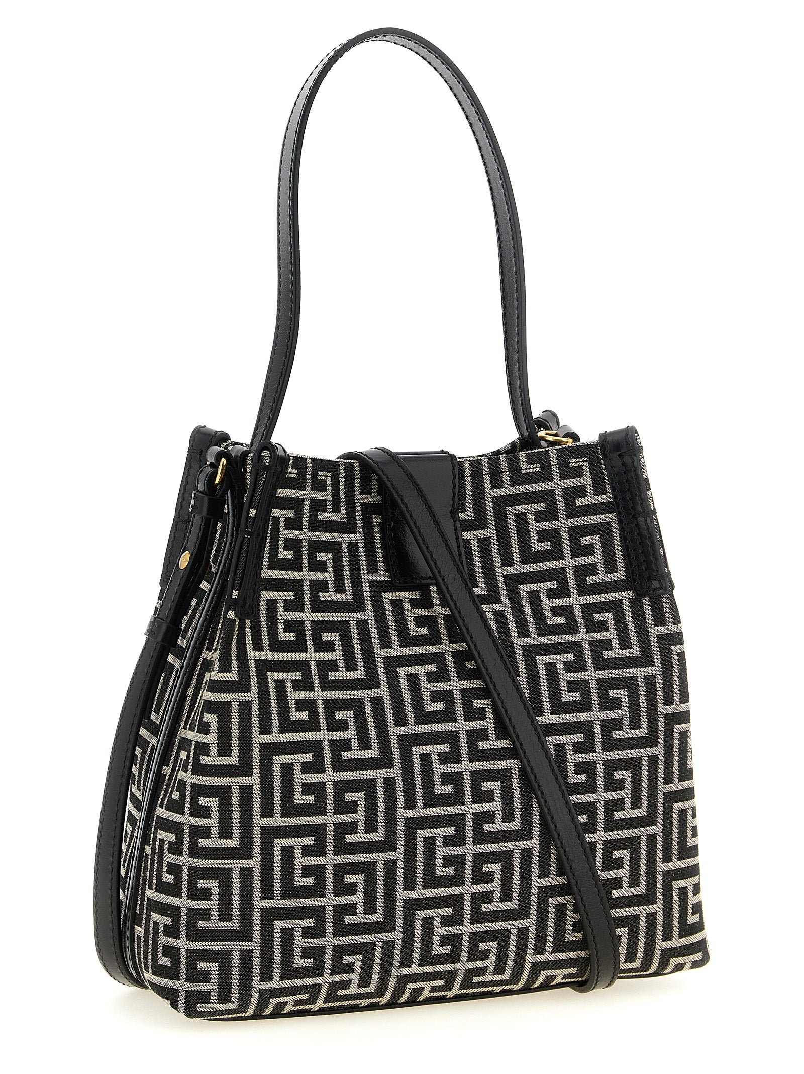 Bicolor Cotton Release Bucket Bag