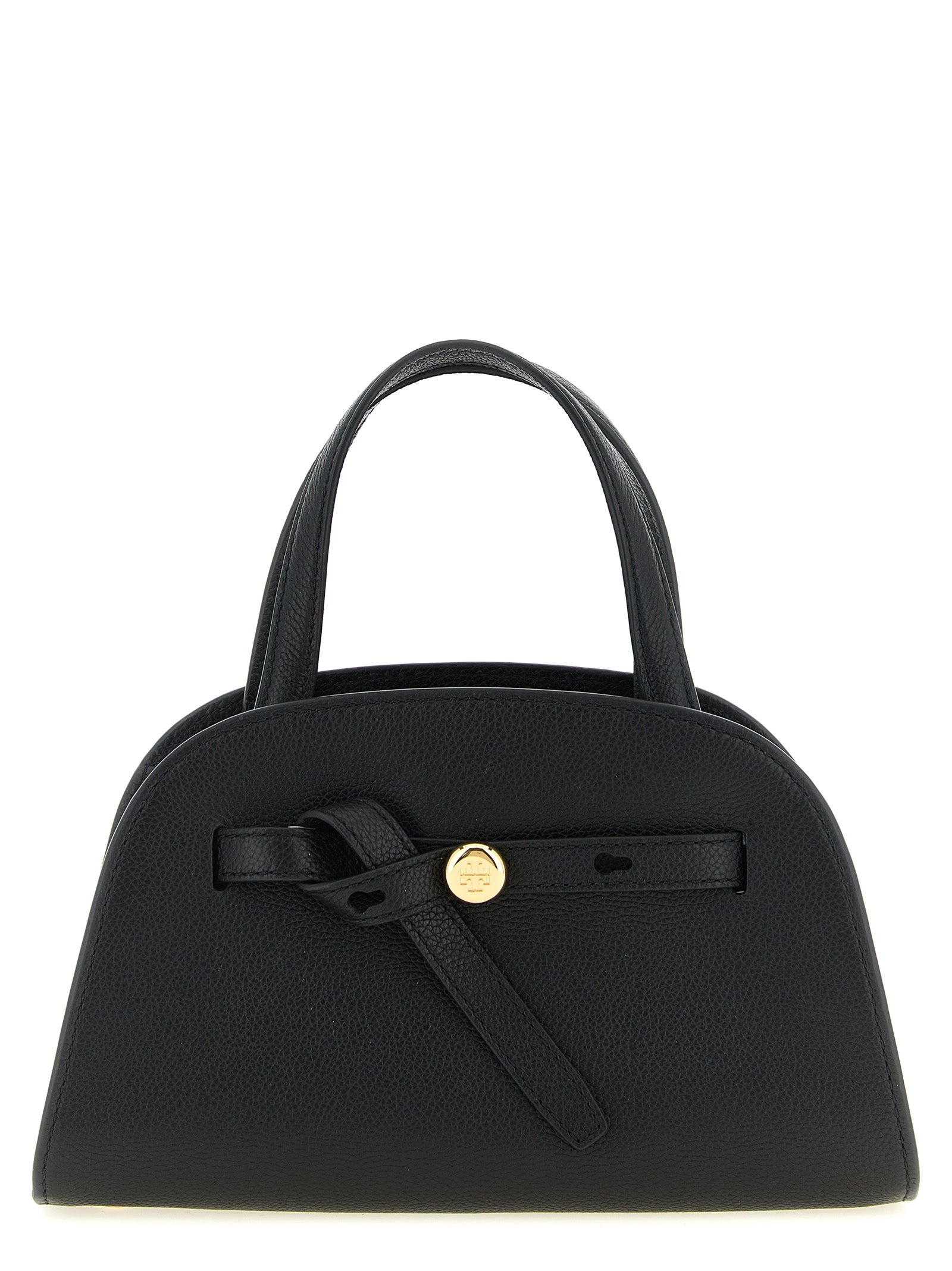 Small Bauletto Black Hammered Cowhide Crossbody