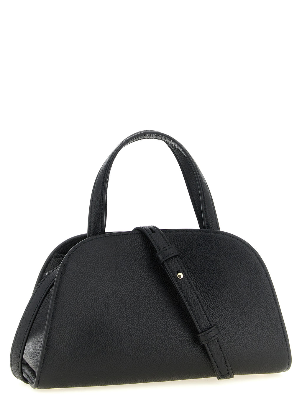 Small Bauletto Black Hammered Cowhide Crossbody
