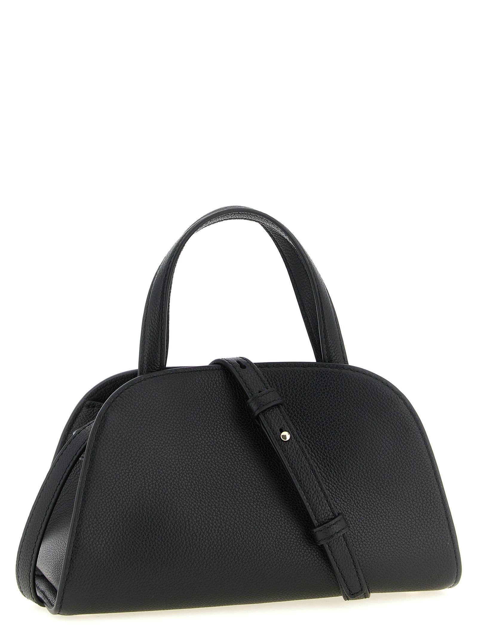 Small Bauletto Black Hammered Cowhide Crossbody