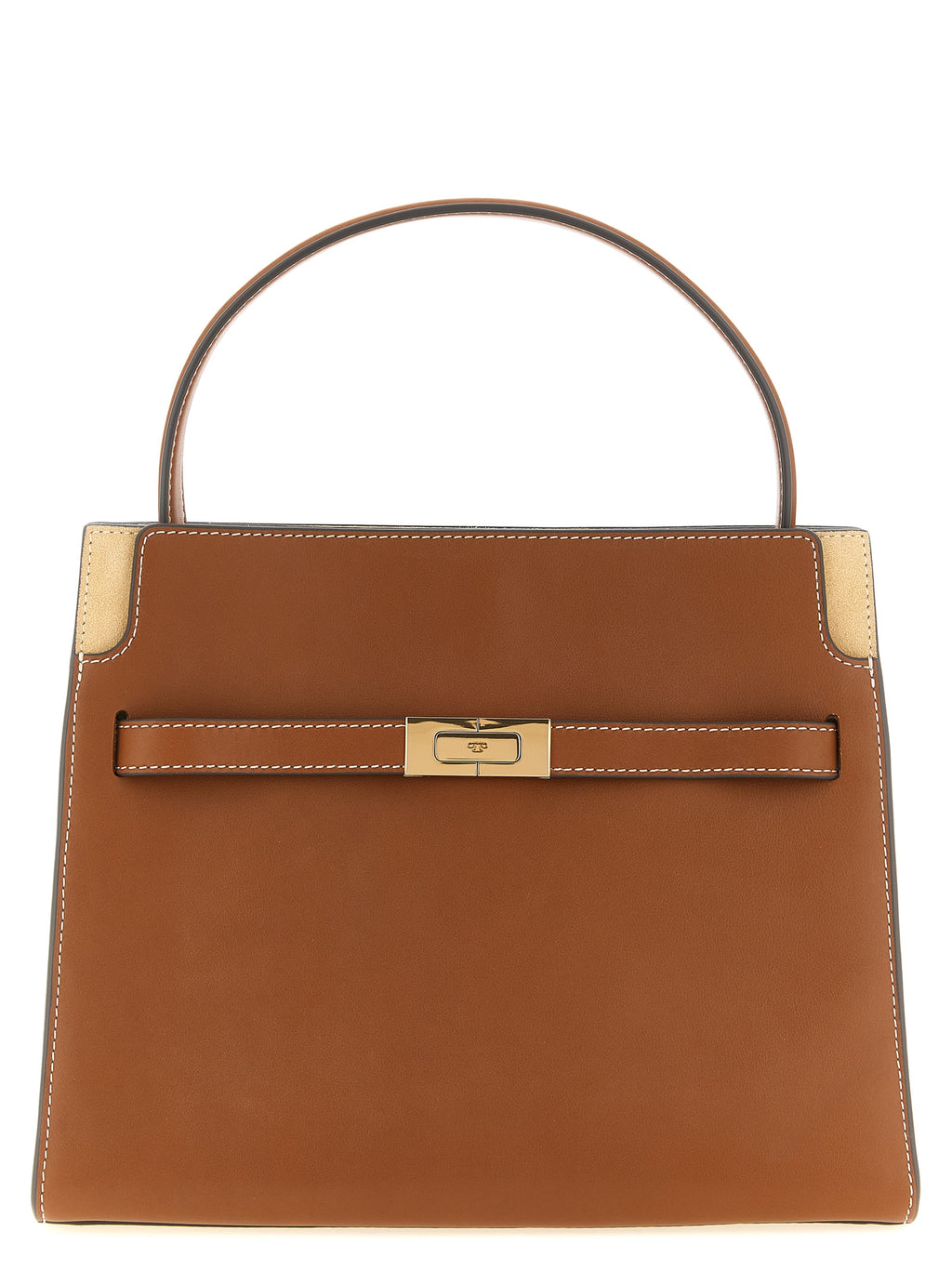 Small Double Bag Lee Radziwill Smooth Cowhide & Suede Bellows