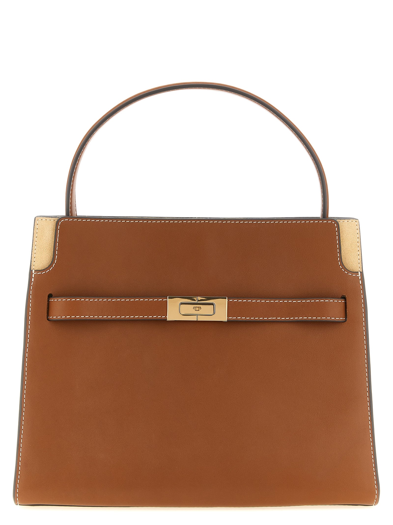 Small Double Bag Lee Radziwill Smooth Cowhide & Suede Bellows